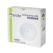 Imagine Plafoniera senzor PIR 2XE27 360gr IP20, Erste