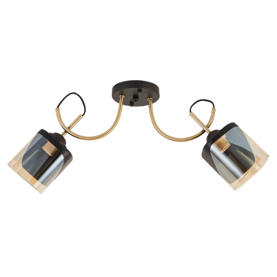 Imagine Lustra Smoky 2XE27 IP20, negru+auriu, Erste