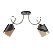 Imagine Lustra Smoky 2XE27 IP20, negru+auriu, Erste
