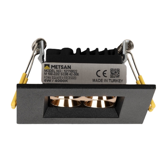 Imagine Spot LED patrat Roma SQ4 6W 4000K IP20, negru, Metsan