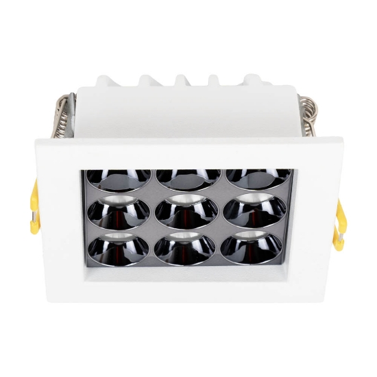 Imagine Spot LED patrat Roma SQ9 12W 4000K IP20, alb argintiu, Metsan