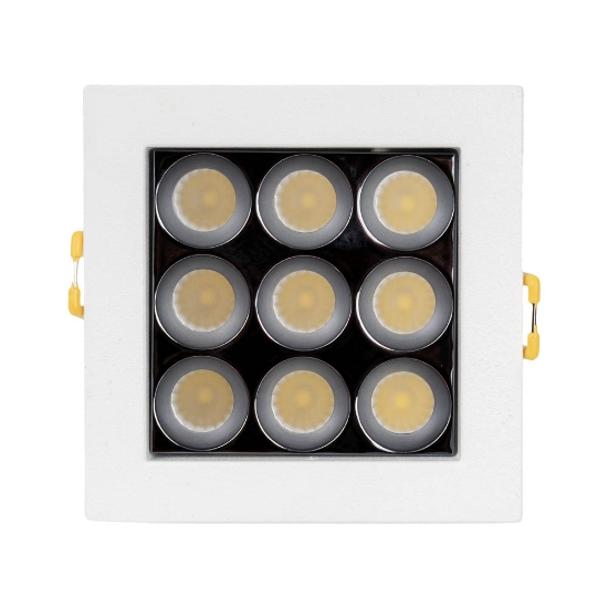 Imagine Spot LED patrat Roma SQ9 12W 4000K IP20, alb argintiu, Metsan
