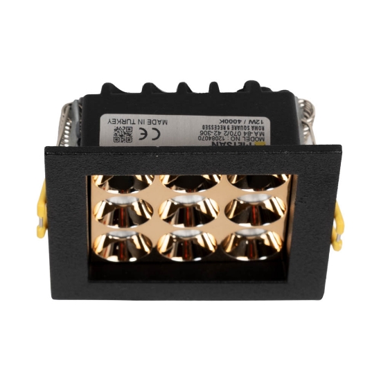 Imagine Spot LED patrat Roma SQ9 12W 4000K IP20, negru, Metsan