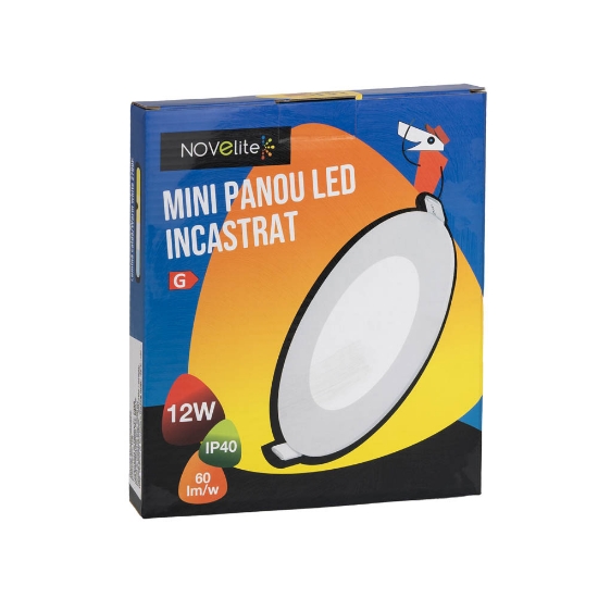 Imagine Mini Panou LED Rotund Alb ST 12W 2700K IP40 - NOVELITE