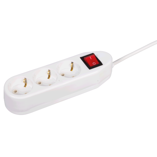 Imagine Prelungitor 3 prize Schuko ceramic cu întrerupător 3x1mm² 3m – IPEE
