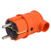 Imagine Ștecher tip L cauciuc IP44 portocaliu – BYLION