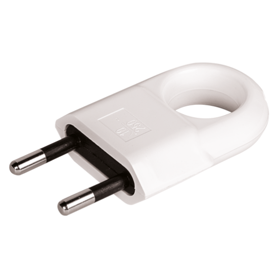 Imagine Ștecher plat fără contact de protecție cu inel alb – INLET