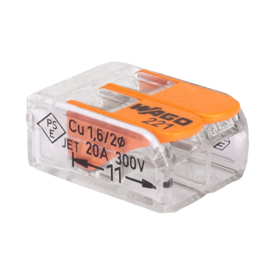 Imagine Clemă legătură 2 conductoare FY/MYF 0,2-4mm² – WAGO | 221-412