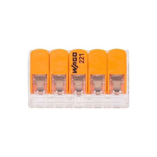 Imagine Clemă legătură 5 conductoare FY/MYF max. 6mm² – WAGO | 221-615