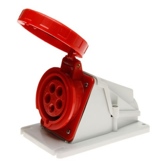 Imagine Priză industrială aplicată 3P+N+E 32A 400V IP67 6h 90° – GEWISS | GW62516