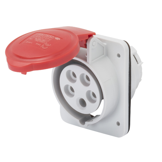 Imagine Priză industrială încastrată 3P+N+E 32A 400V IP44 6h 10° – GEWISS | GW62221H