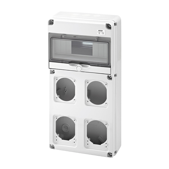 Imagine Tablou neechipat 10 module 4 locuri priză IP65 – GEWISS | GW68003N