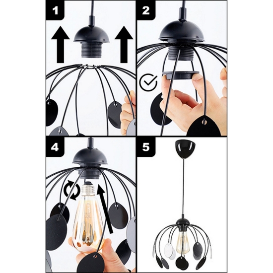 Imagine Pendul Peri Drip Roz 1XE27 60W 70cm