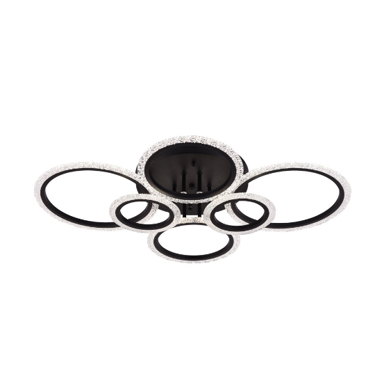 Imagine Lustra Lumia LED 90W 3CCT 6300lm IP20, negru, Erste