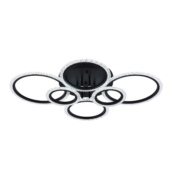 Imagine Lustra Lumia LED 90W 3CCT 6300lm IP20, negru, Erste