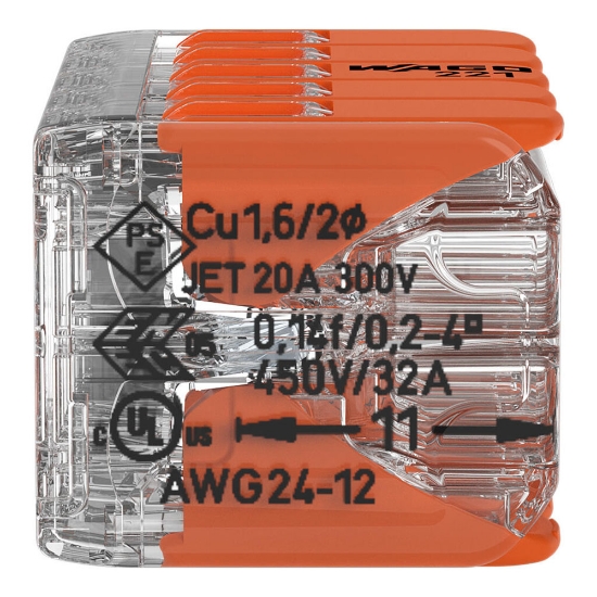 Imagine Conector îmbinare 10 conductoare FY/MYF 0,2-4 mm² – WAGO | 221-420