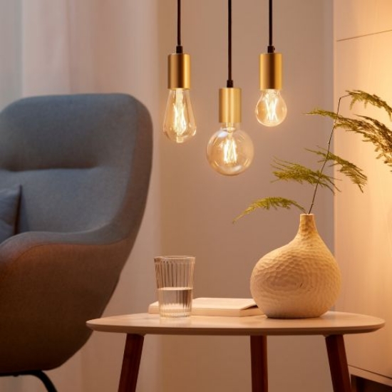 Imagine Bec LED filament  ST64 6.7-60W E27 920-950, auriu, Wiz