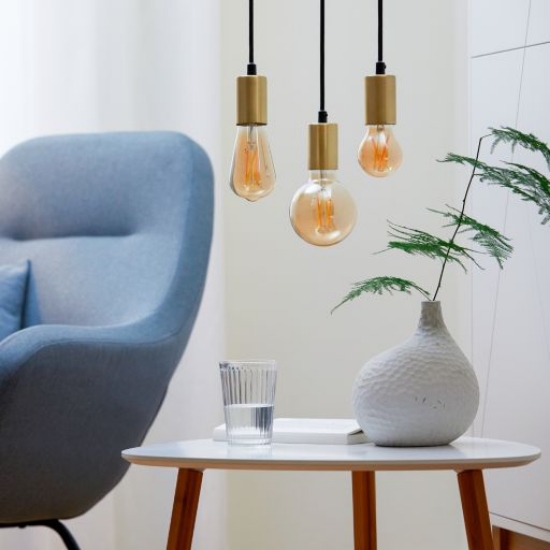 Imagine Bec LED filament  ST64 6.7-60W E27 920-950, auriu, Wiz