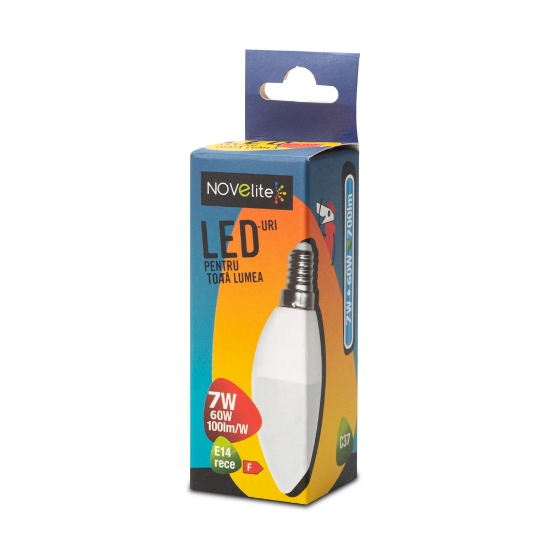 Imagine Bec LED LUMANARE 7W E14 6400K – NOVELITE