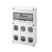 Imagine Tablou neechipat 14M 6 locuri de priză IP65 – GEWISS | GW68008N