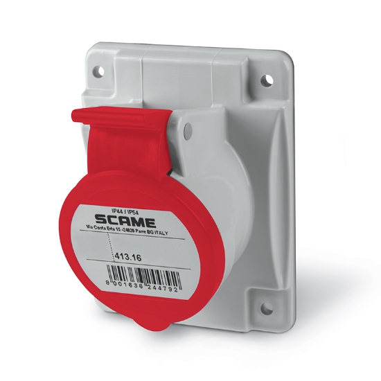 Imagine Priză industrială fixă 3P+E 16A 380-415V IP44 – SCAME | 413.1666