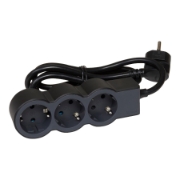 Imagine Prelungitor Standard 3x2P F, cablu 1,5 m, negru