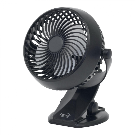 Imagine Ventilator cu acumulator si clema, 10 cm, negru