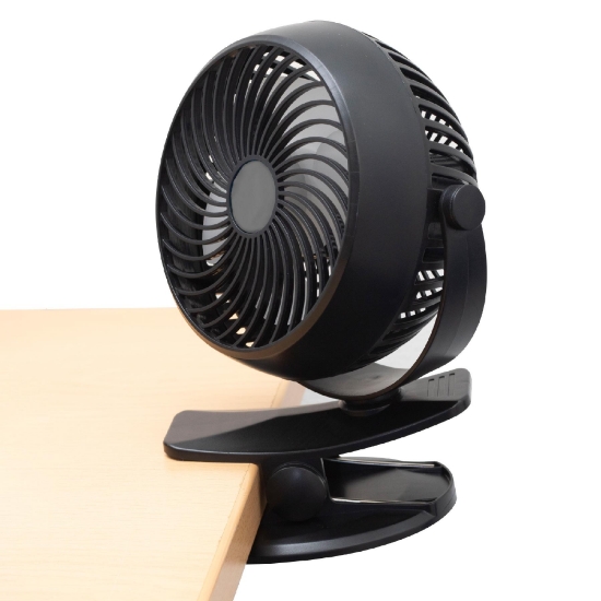 Imagine Ventilator cu acumulator si clema, 10 cm, negru