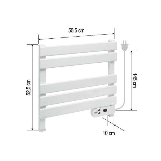 Imagine Uscător electric de prosoape montat pe perete, alb, 150 W