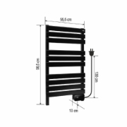 Imagine Uscător electric de prosoape montat pe perete, SMART, negru, 450 W