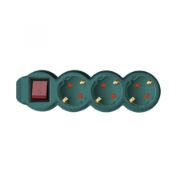 Imagine Prelungitor 3 prize cu intrerupator, 3m, 3x1,5mm2, verde