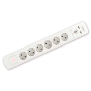 Imagine Prelungitor cu protecţie la supratensiune, 6 prize, USB