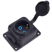 Imagine PRIZA APLICATA 1x16A CAUCIUC/CAPAC IP44 NEGRU