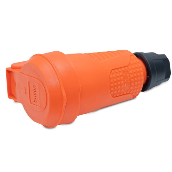 Imagine PRIZA PORTABILA SCHUKO CAUCIUC cu PRESETUPE IP54 16A 230V ORANGE