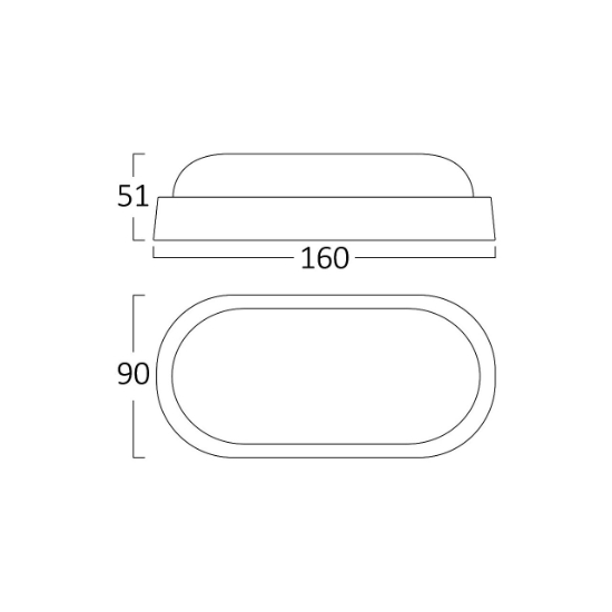 Imagine PLAFONIERA LED 8W 6500K 160x90x51MM IP54 BULKHEAD