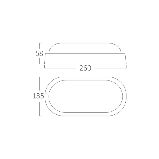 Imagine PLAFONIERA LED 18W 3000K 260x135x58MM IP54 BULKHEA