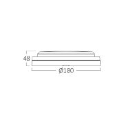 Imagine PLAFONIERA LED 12W 3in1 D:180MM IP65 ALB BULKHEAD RND