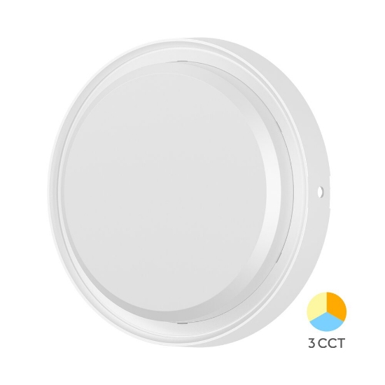 Imagine PLAFONIERA LED 18W 3in1 D:222MM IP65 ALB BULKHEAD RND