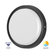 Imagine PLAFONIERA LED 18W 3in1 D:222MM IP65 SENZOR NEGRU BULKHEAD RND