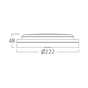 Imagine PLAFONIERA LED 18W 3in1 D:222MM IP65 SENZOR NEGRU BULKHEAD RND