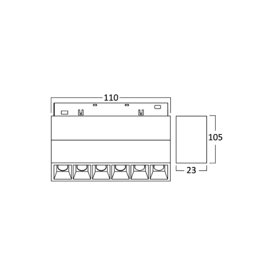 Imagine CORP LED PT SINA MAGNET 6W 370lm 24gr. 4000K NEGRU
