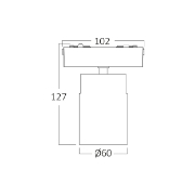 Imagine CORP LED PT SINA MAGNET 7W 630lm 24gr. 3000K NEGRU S-SRC035