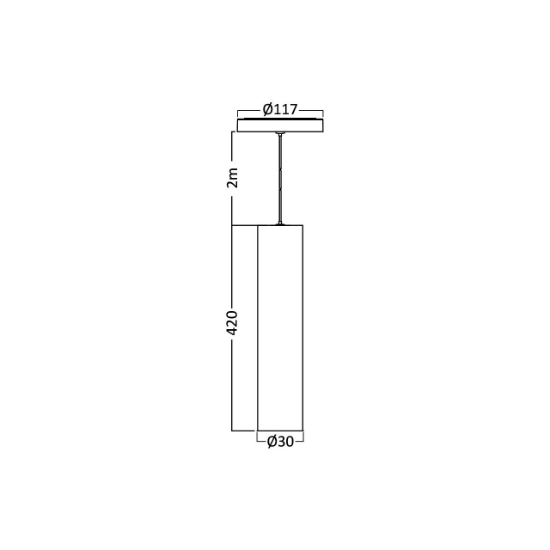 Imagine CORP SUSP.LED PE SINA MAG. 7W 490lm 24gr. 3000K NEGRU