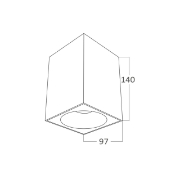 Imagine CORP BETA SS PATRAT 1XGU10 ALB REFLECTOR NEGRU