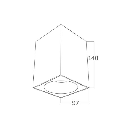 Imagine CORP BETA SS PATRAT 1XGU10 ALB REFLECTOR NEGRU