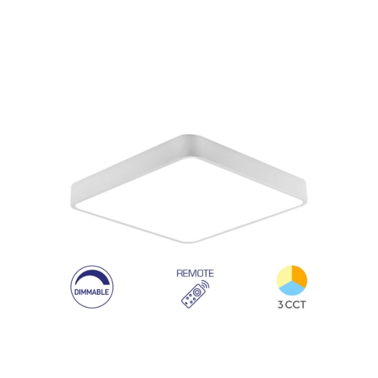 Imagine PLAFONIERA LED 45W TELECOMANDA ALB BLADE SQR