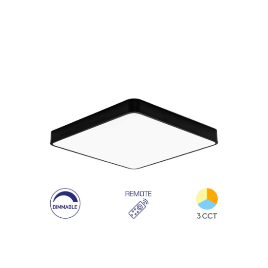 Imagine PLAFONIERA LED 45W TELECOMANDA NEGRU BLADE SQR