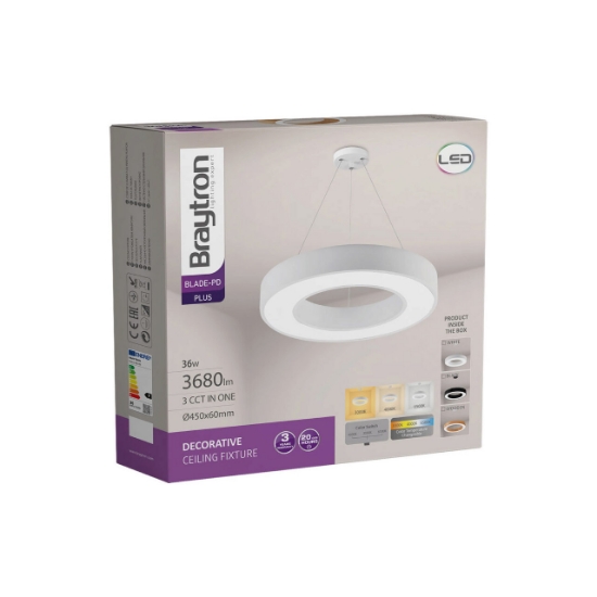Imagine PLAF. LED SUSP 36W 3000/4000/6500K ALB BLADE RND