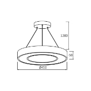 Imagine PLAF. LED SUSP 36W 3000/4000/6500K NEGRU BLADE RND