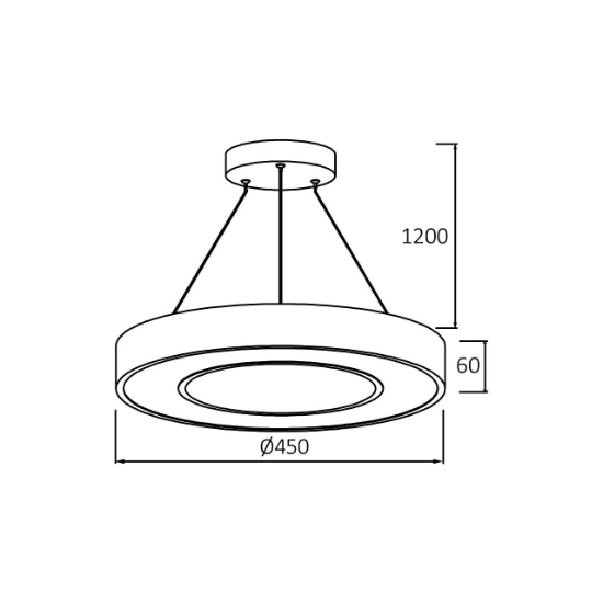 Imagine PLAF. LED SUSP 36W 3000/4000/6500K NEGRU BLADE RND